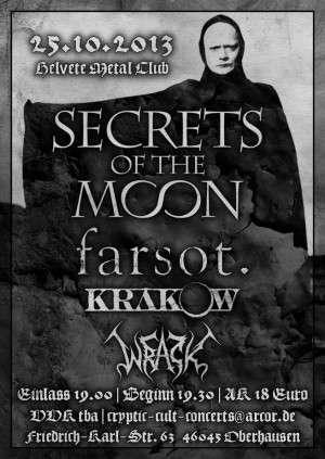 Cryptic Cult Concerts presents Secrets of the Moon, Farsot , Wrack